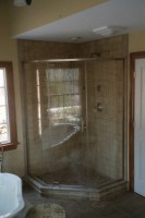 Frameless Custom Neo Angle with Antique Glass Frameless Custom Neo Angle with Antique Glass