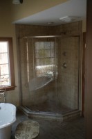 Frameless Custom Neo Angle with Antique Glass Frameless Custom Neo Angle with Antique Glass