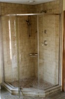 Frameless Custom Neo Angle with Antique Glass Frameless Custom Neo Angle with Antique Glass