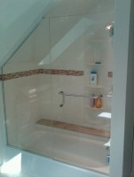 Frameless door and angel panel Frameless door and angel panel